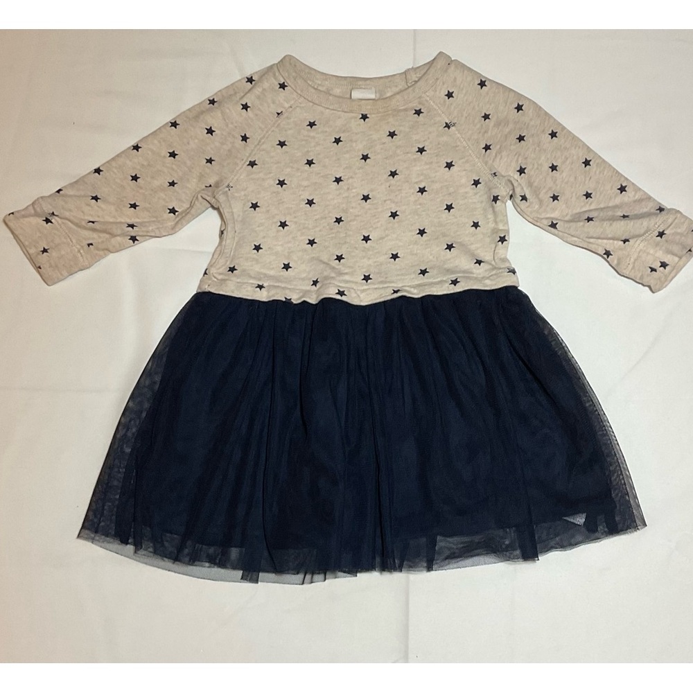 Gap Baby Girl 2T Blue Star Tulle Long Sleeve Dress Party Casual